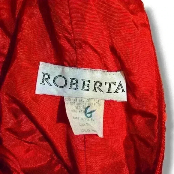 Vintage Roberta Fully Sequined Gown-Cherry Red| size 6 #196 - Picture 7 of 8